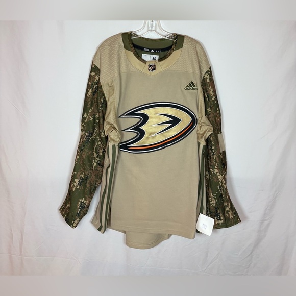 Adidas MiC Anaheim Ducks Military Appreciation Team Issued Hockey Jersey Size 56